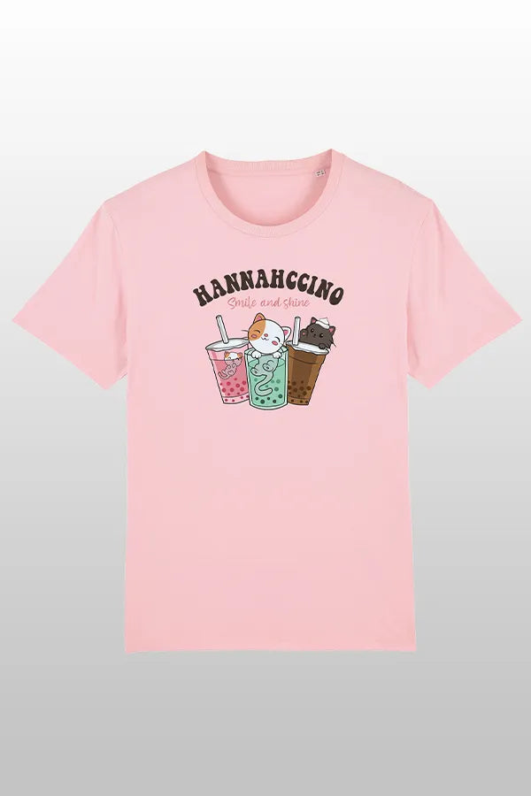 Hannahccino Cat T-Shirt Pink