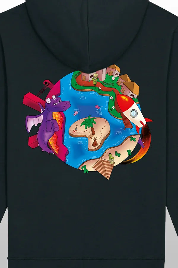 Space Weltkugel Hoodie black