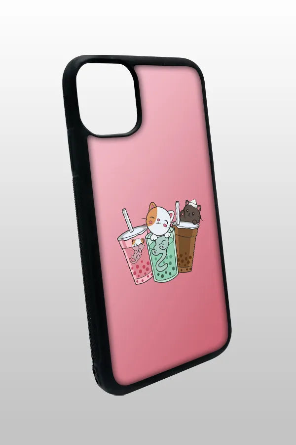 Hannahccino Cat Handyhülle Pink