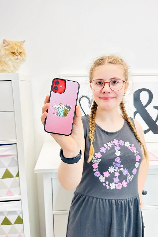 Hannahccino Cat Handyhülle Pink