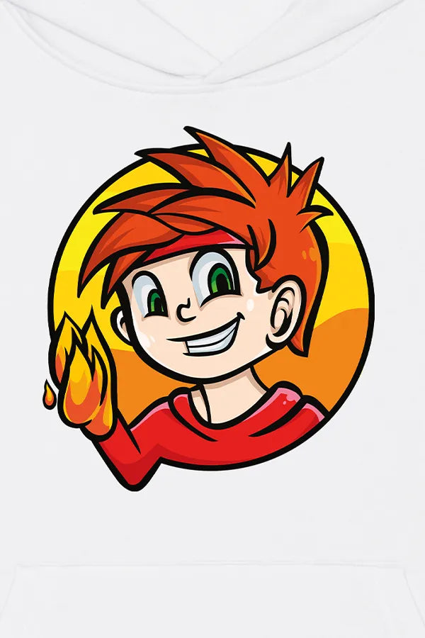 SpaceMitFeuer Kids Hoodie white