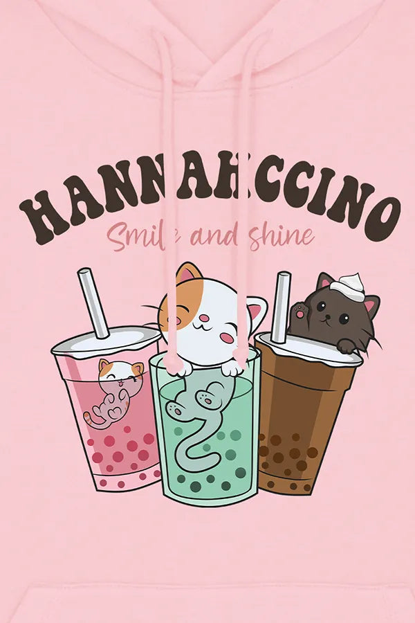 Hannahccino Cat Hoodie Pink