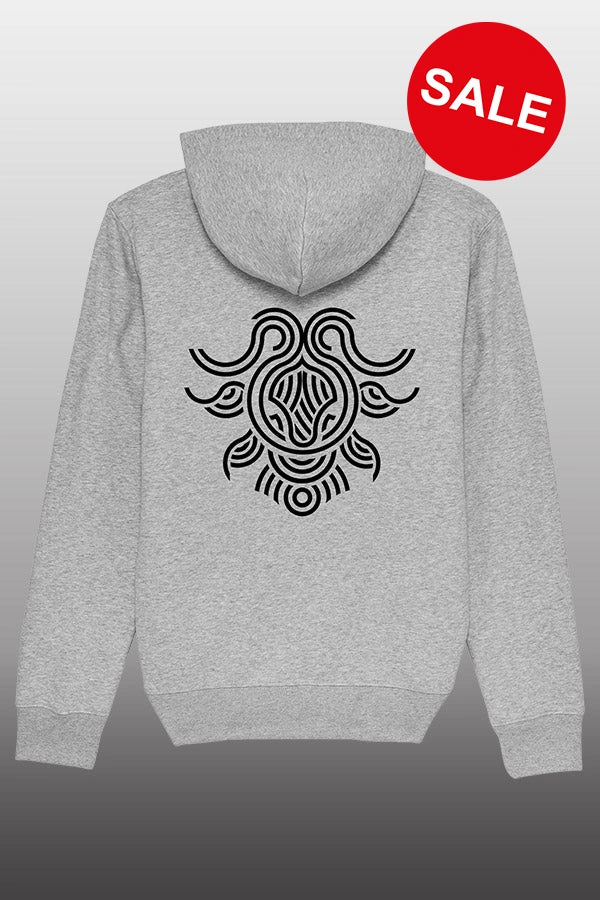 Geometric Hoodie heather grey