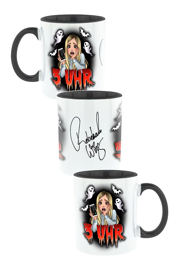 3 Uhr Bi-Color Tasse schwarz