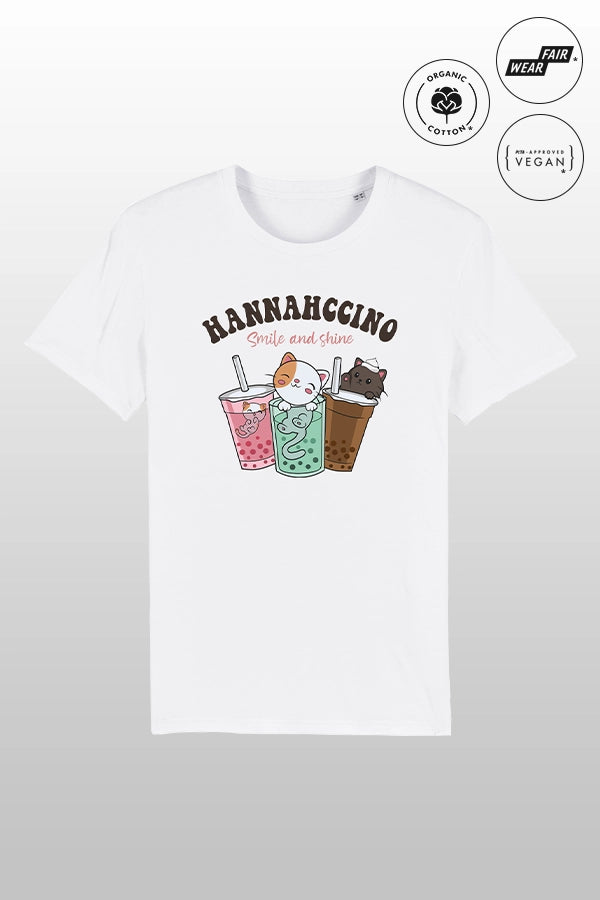Hannahccino Cat T-Shirt White