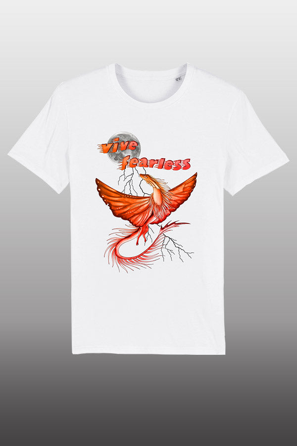 Mohi__07 Vive fearless orange Shirt weiß