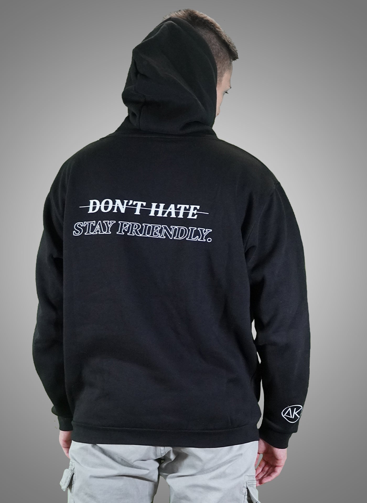Stay Friendly Hoodie black AlphaKevin