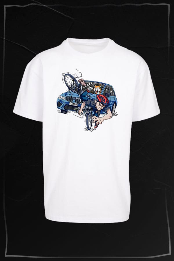 Radlfahrer Oversize Shirt white