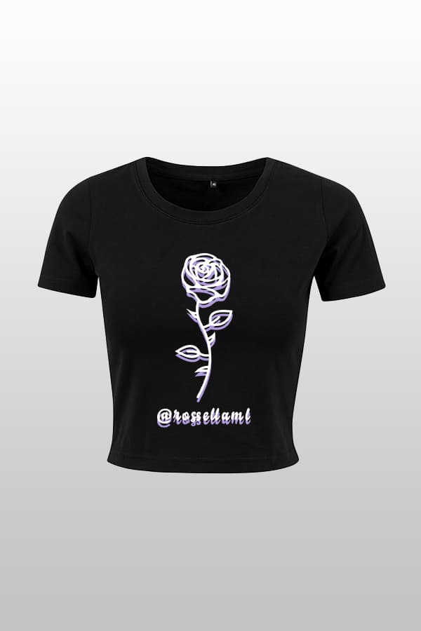 Flieder Rose Cropped Tee Black