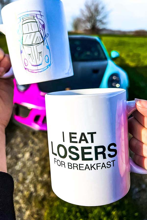 I eat losers for breakfast Tasse bunt
