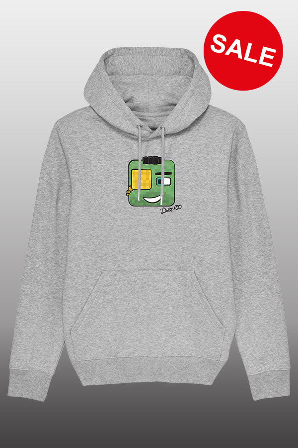iOser100 Hoodie Heather Grey Green Head Sale